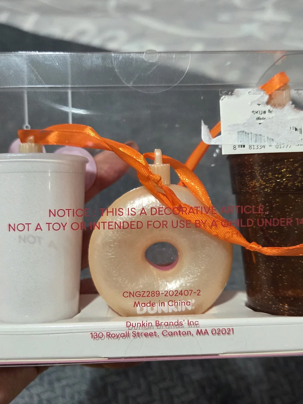 Limited Edition Dunkin Pink Frosted Donut Holiday Ornament